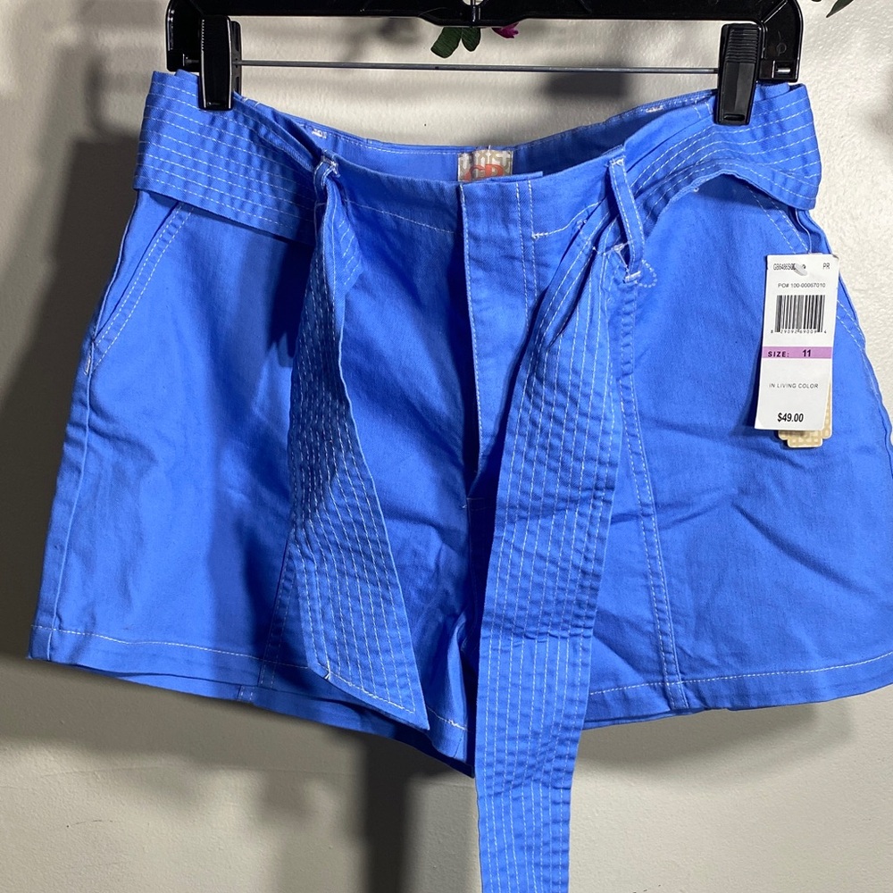 GB Girls Vibrant Blue High Waist Shorts